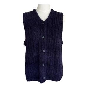 Navy blue and purple sweater vest